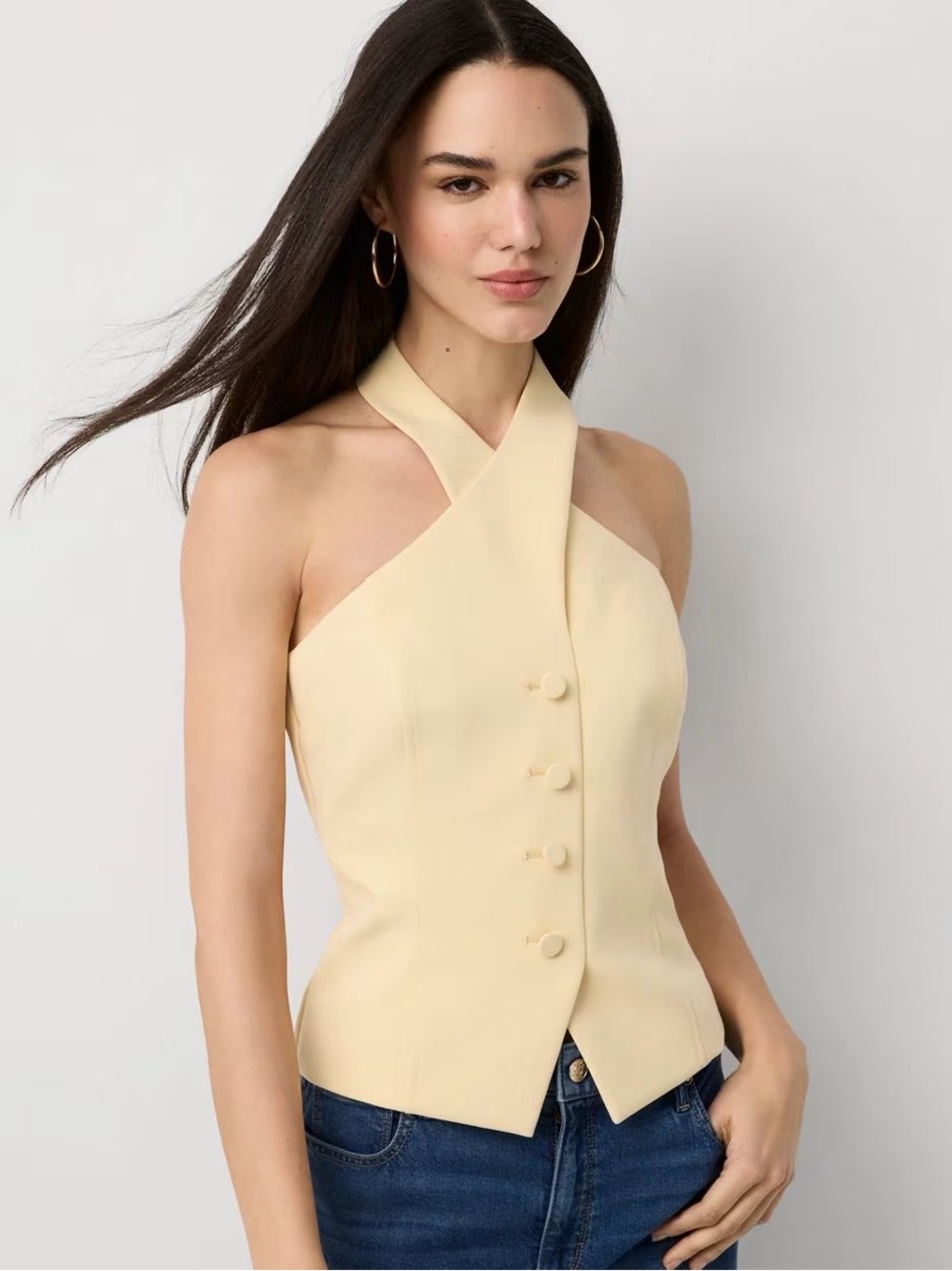 White House Black Market Butter Toast Halter Vest